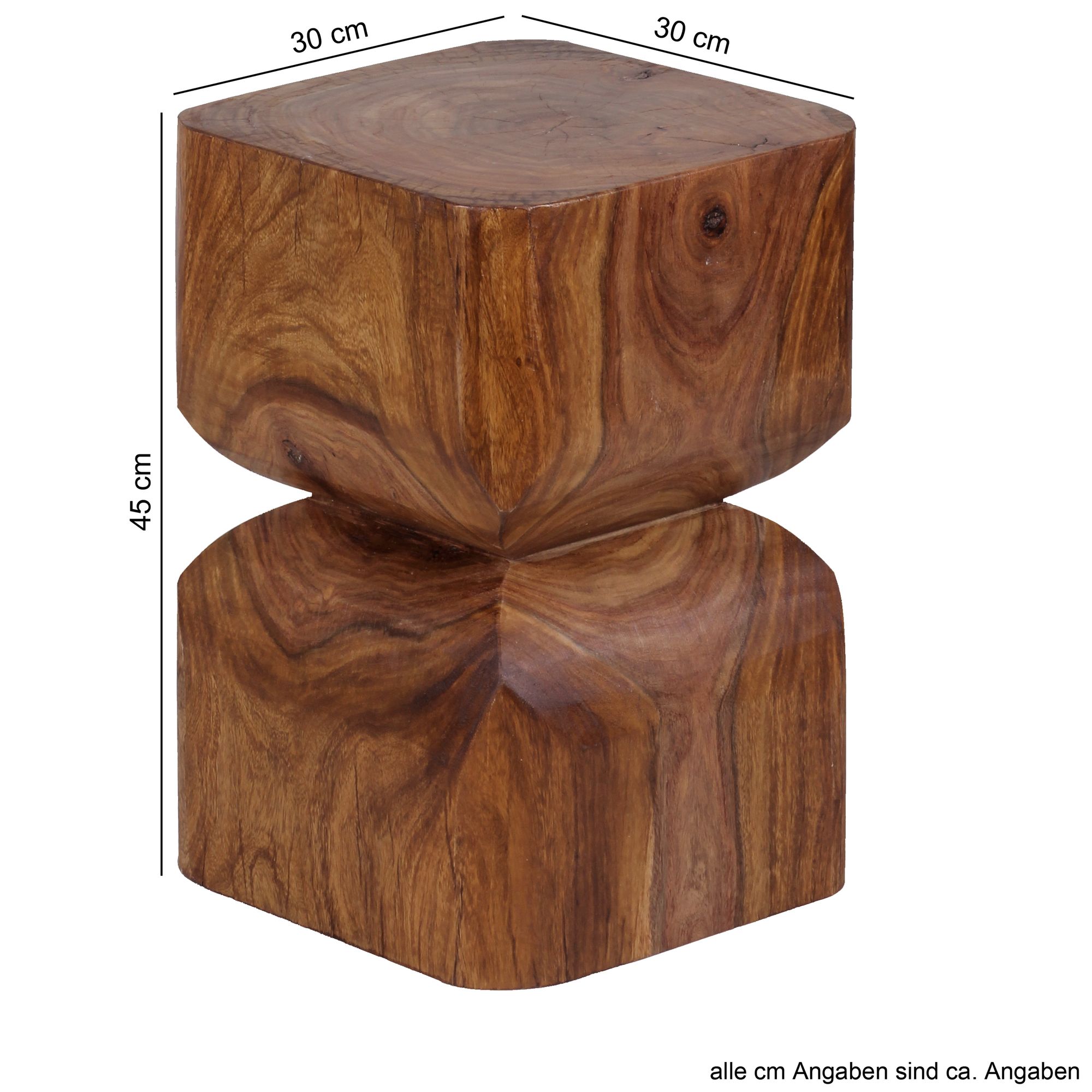 FineBuy Beistelltisch Braun Holztisch Rustikaler Deko-Tisch Anstelltisch Klein