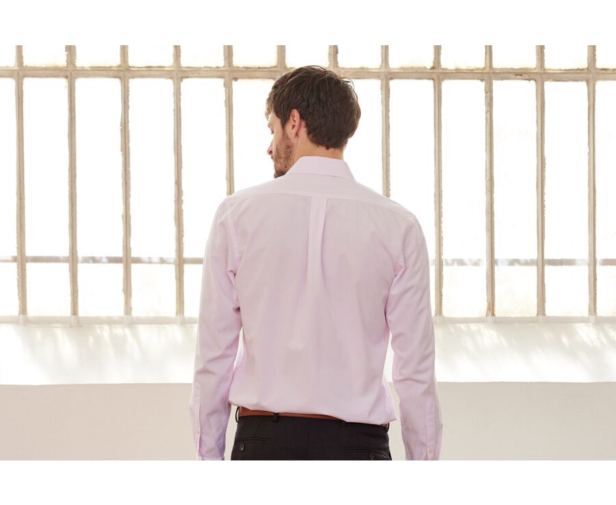 Chemise Rose Pâle en coton double fil - ALBERT CLASSIC