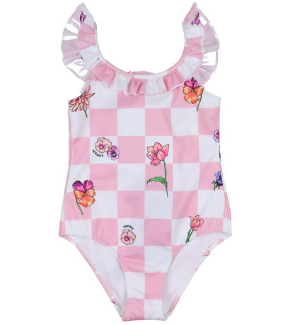 Versace Bådedragt - Tutu Pink/Hvidternet m. Blomster