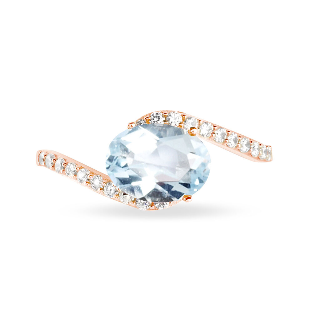 Bague Loriane Or Rose Topaze Et Oxyde De Zirconium