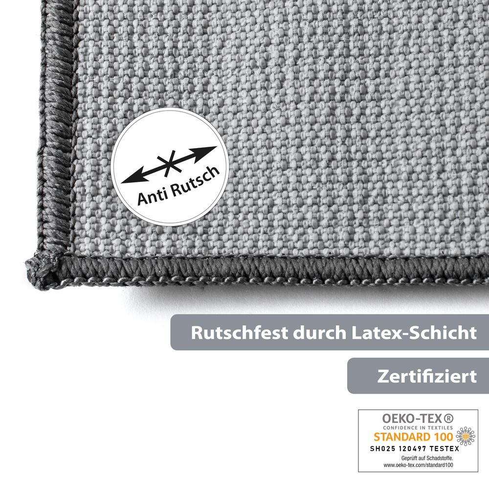 PANA® Badematte Streifen • weicher Badteppich • flauschiger Badvorleger • Duschvorleger • rutschfest und waschbar • Größe: 40x60cm • versch. Farben