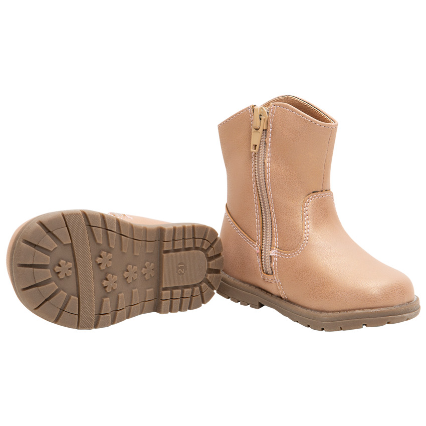1/2 bottes effet cuir à coeurs superposés du 20 au 23