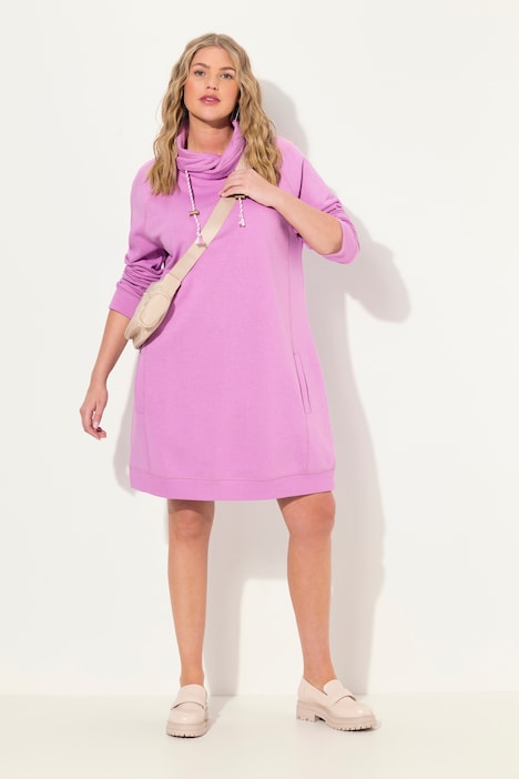 Sweatkleid, Stehkragen, Langarm, Taschen