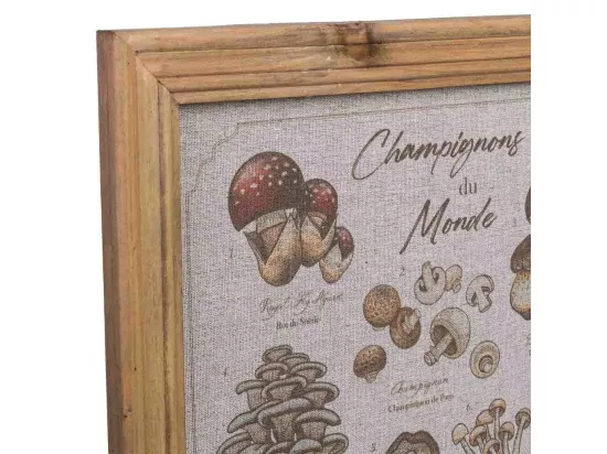 Cadre en bois et tissu imprimé