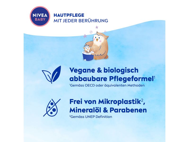 NIVEA BABY Bad & Shampoo Gute Nacht 200 ml Pflegeshampoo schützt und stärkt Haut und Haare und reinigt sanft