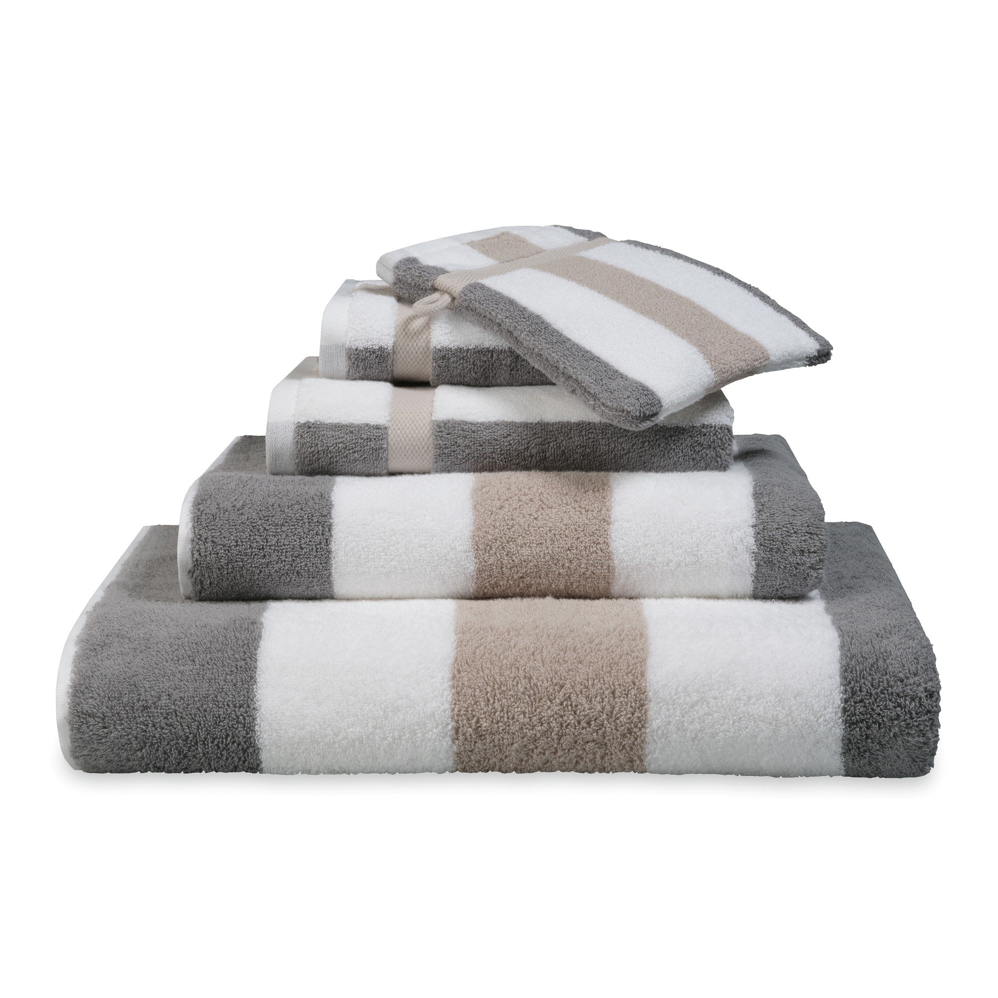 Vancouver Badtextiel Stone | 90 x 195 cm | Grijs | Beige | Katoen