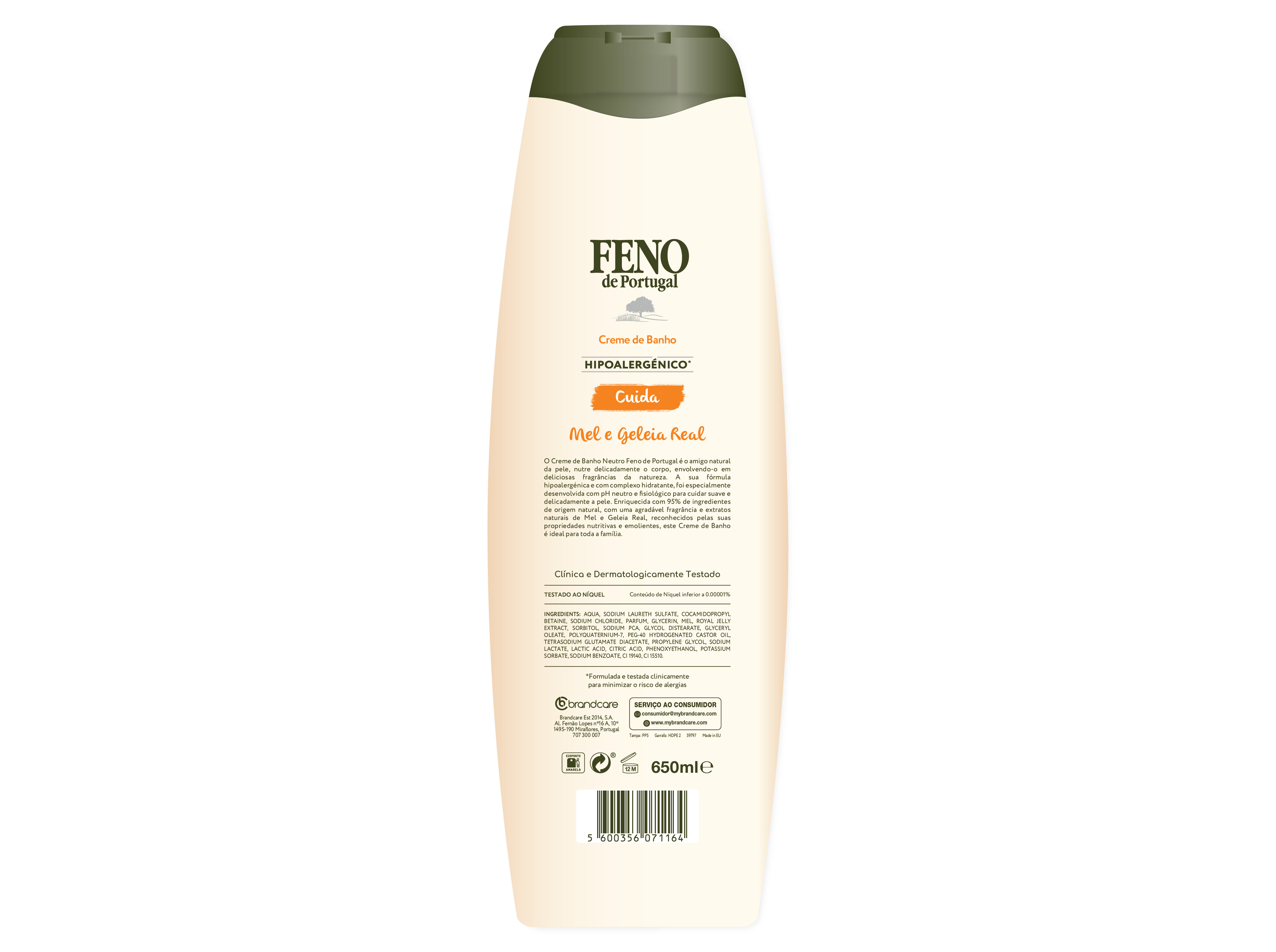 GEL BANHO FENO PORTUGAL MEL E GELEIA REAL 650ML