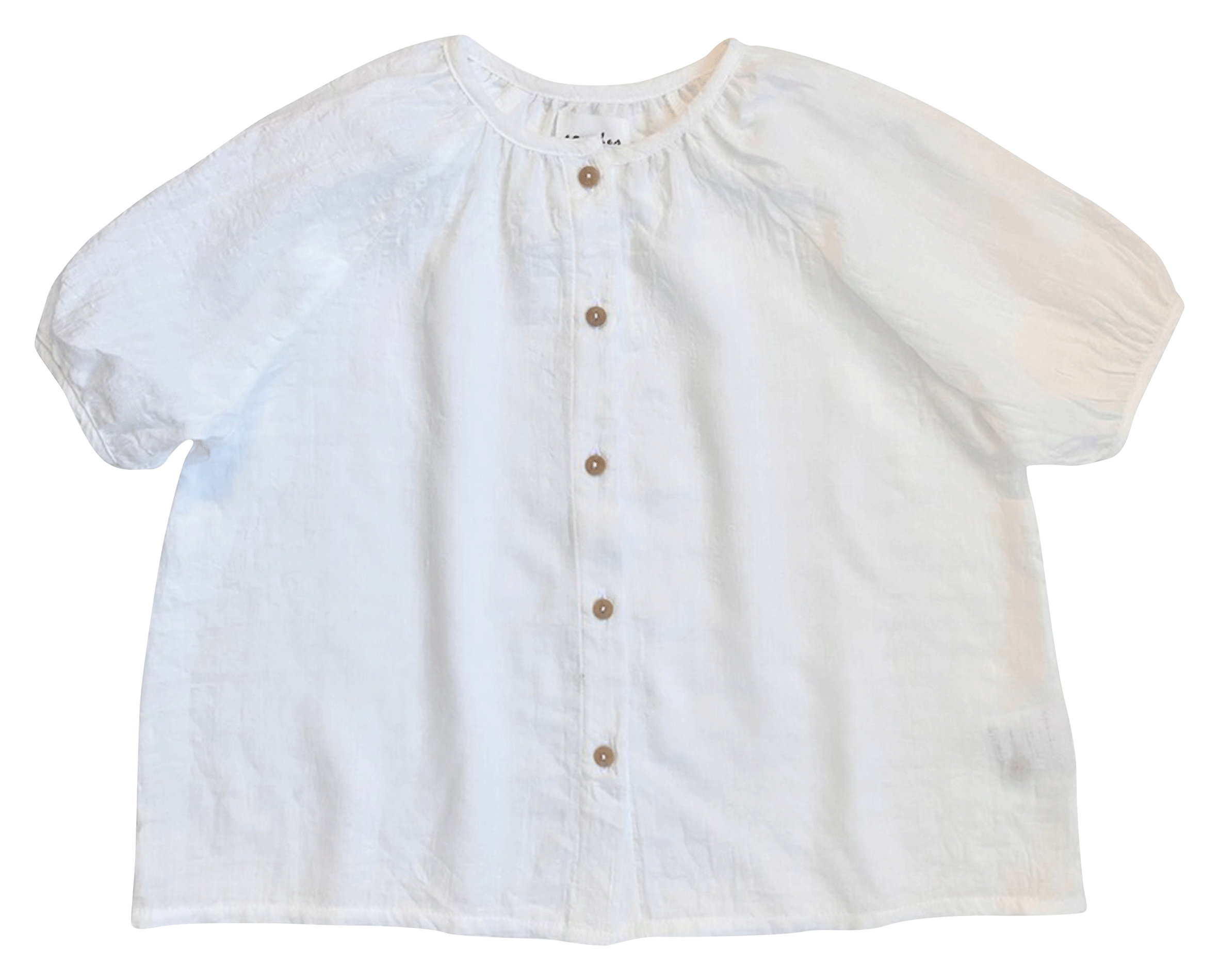 ILONA - Blouse col rond en coton| Blanc