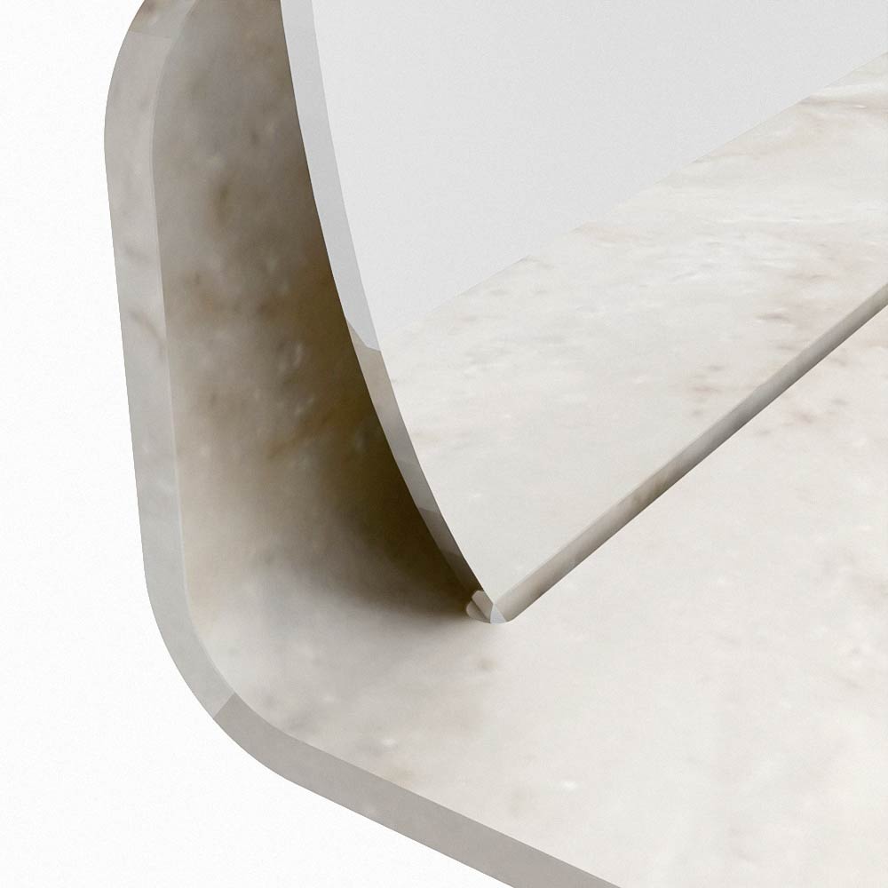 Mondiaz Spot spiegel rond Ø50cm met planchet frappe