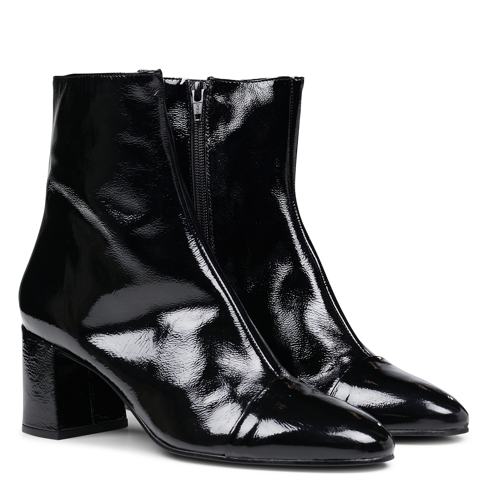 DONIAMA - Bottines en cuir vernis plissé | Noir