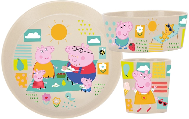 KOZIOL Kindergeschirr-Set »Connect Peppa Pig, 3-teilig,«