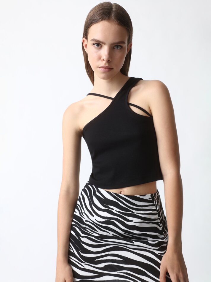Saia curta estampada - Estampa de zebra