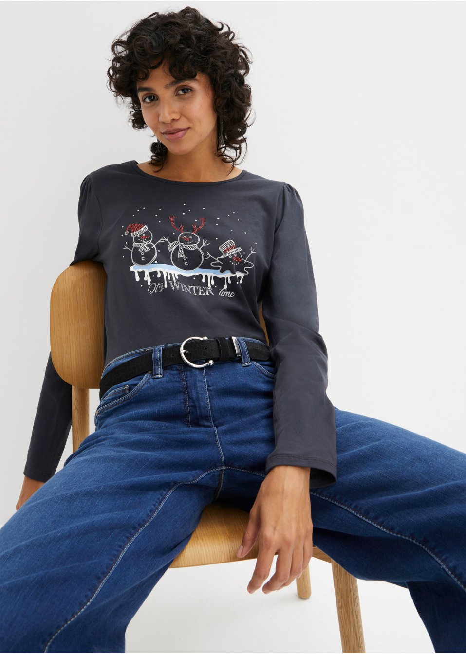 T-shirt manches longues avec motif de Noël