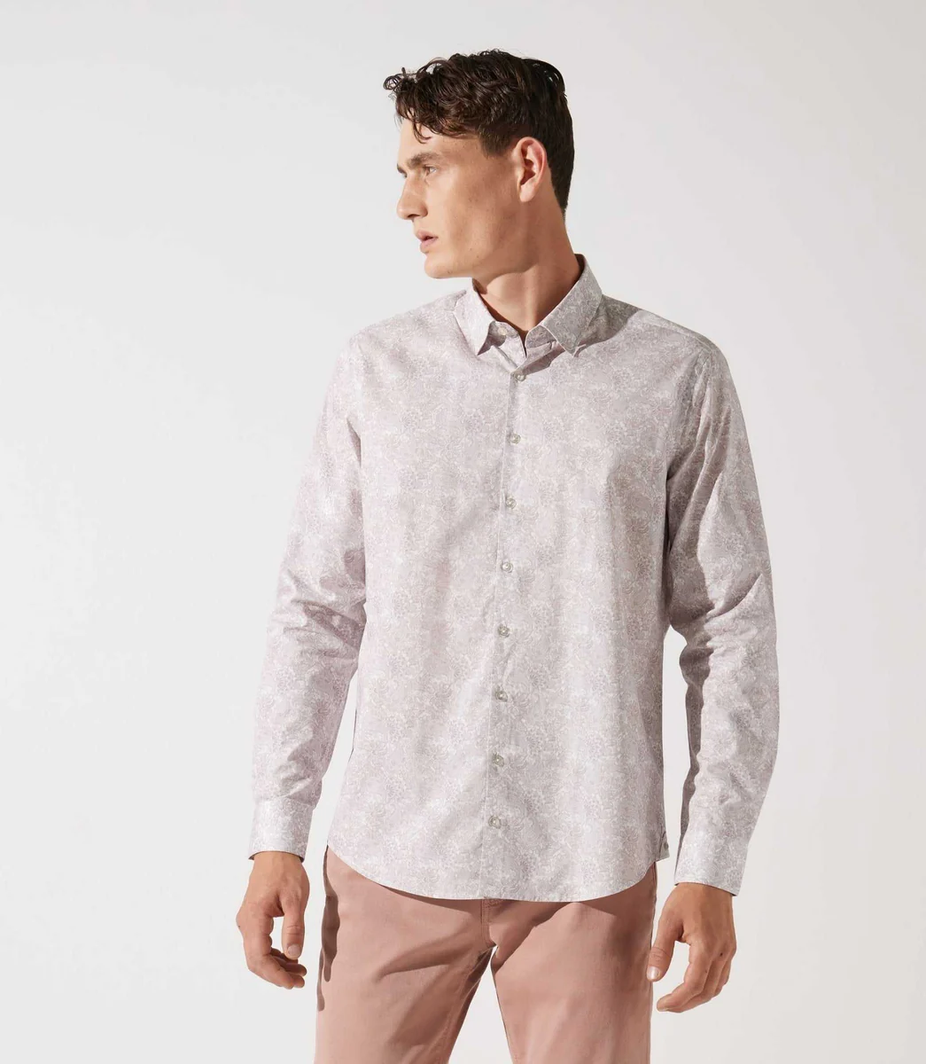 Chemise à imprimé floral rose JACINTHE
