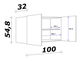 Hängeschrank RALPH San Remo Eiche /grau 100 cm