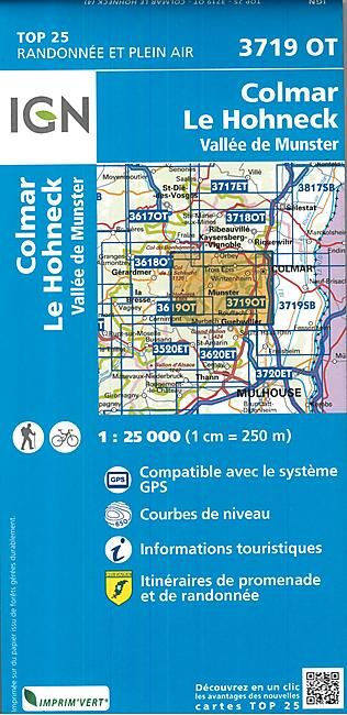 IGN - TOP25 3719OT COLMAR LE HOHNECK 1 25 000