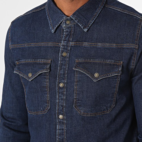 Chemise Manches Longues Bleu Brut