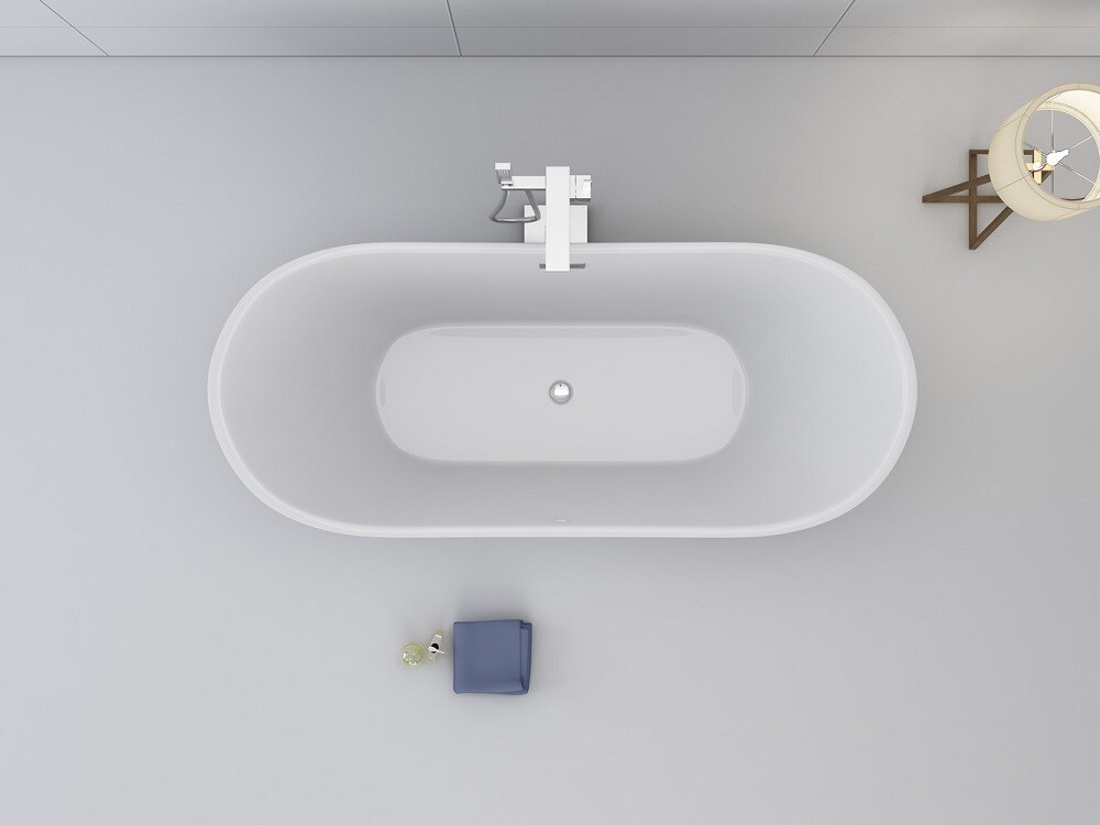 Jet-Line Badewanne freistehend Dehliaweiss 170x80 cm hochwertiges Acryl