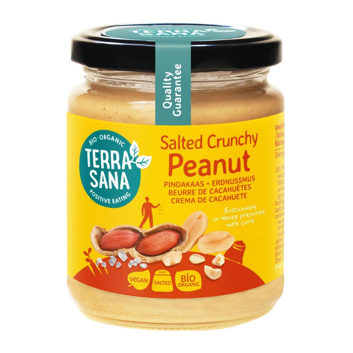 Terrasana Pindakaas crunchy salted 250 gram