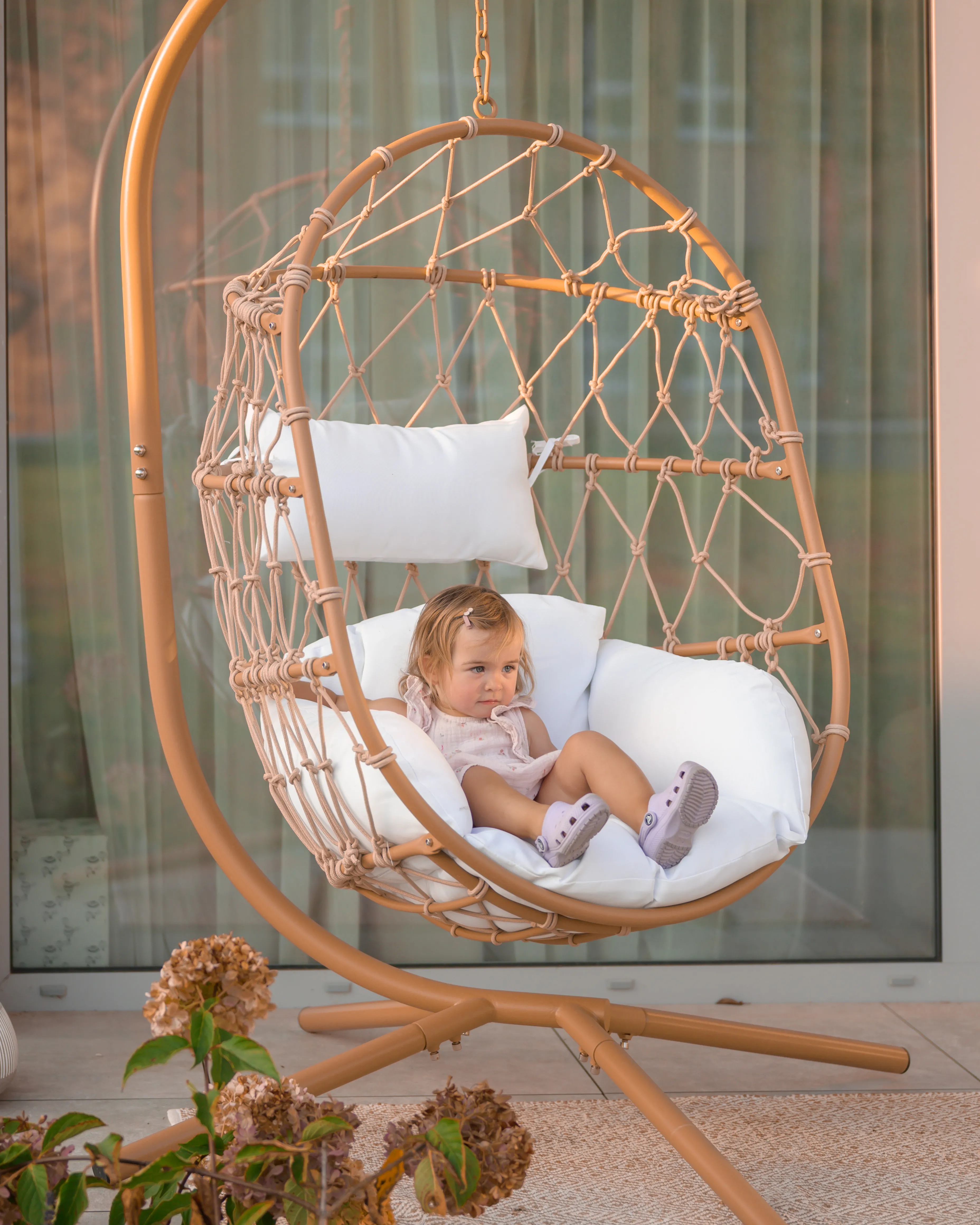 Hangstoel met standaard ADRIA Metaal Beige