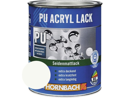HORNBACH Gekleurde Lak PU Acryl Lak semi-mat barietwit 750 ml