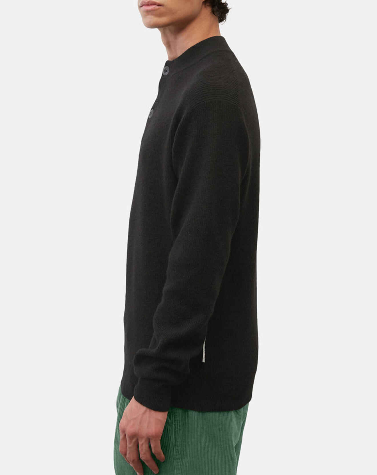 Marc O'Polo Pull en Laine & Coton à boutons noir