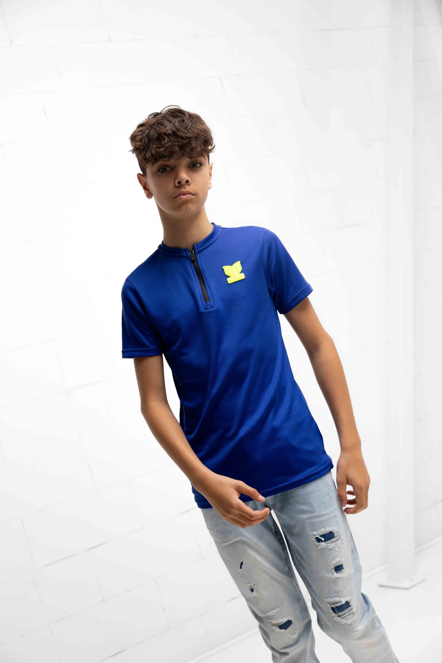 Vingino x Messi Jipper Halfzip T-Shirt Kids Donkerblauw