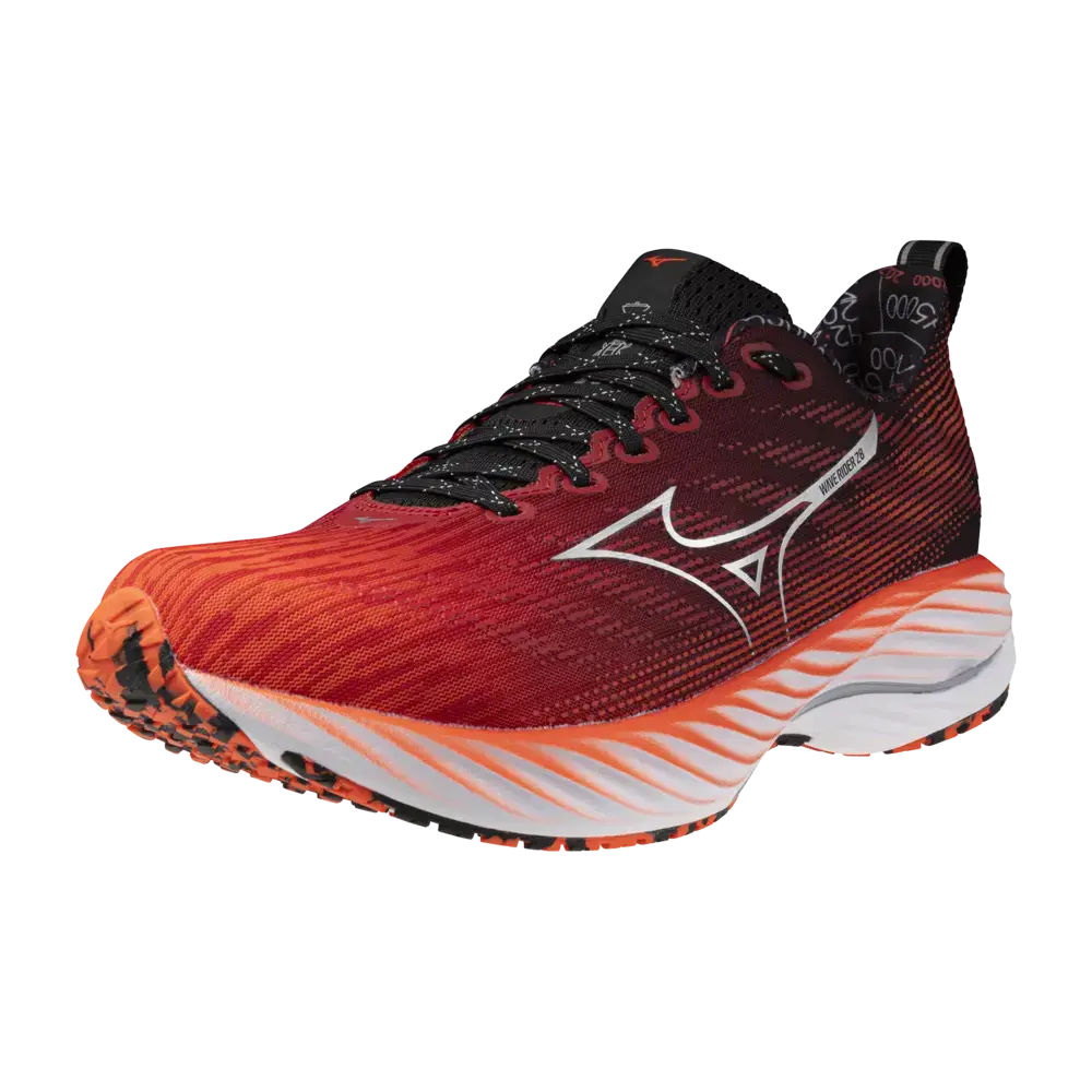 Mizuno Wave Rider Hardloopschoenen Rood/Zilver/Zwart Heren