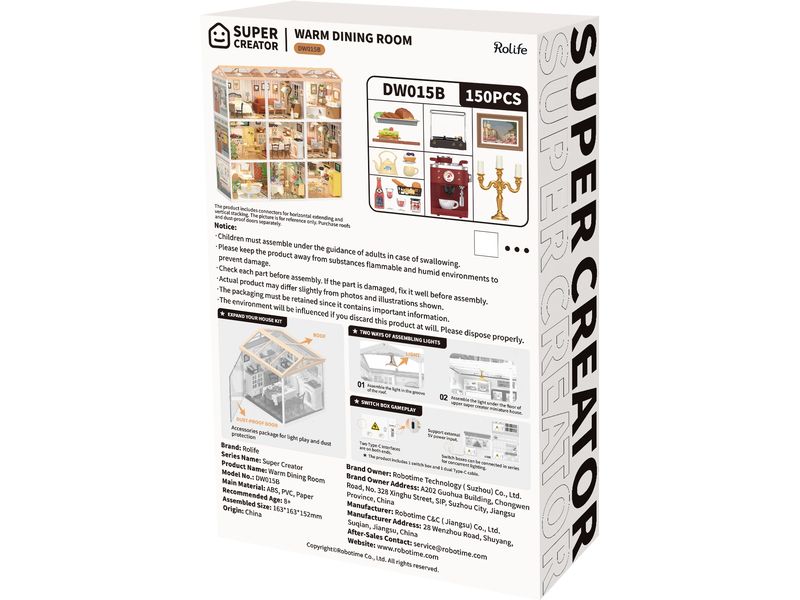 RoboTime Bausatz Warm Dining Room 3D-Puzzle aus lasergeschnittenen Holzteilen