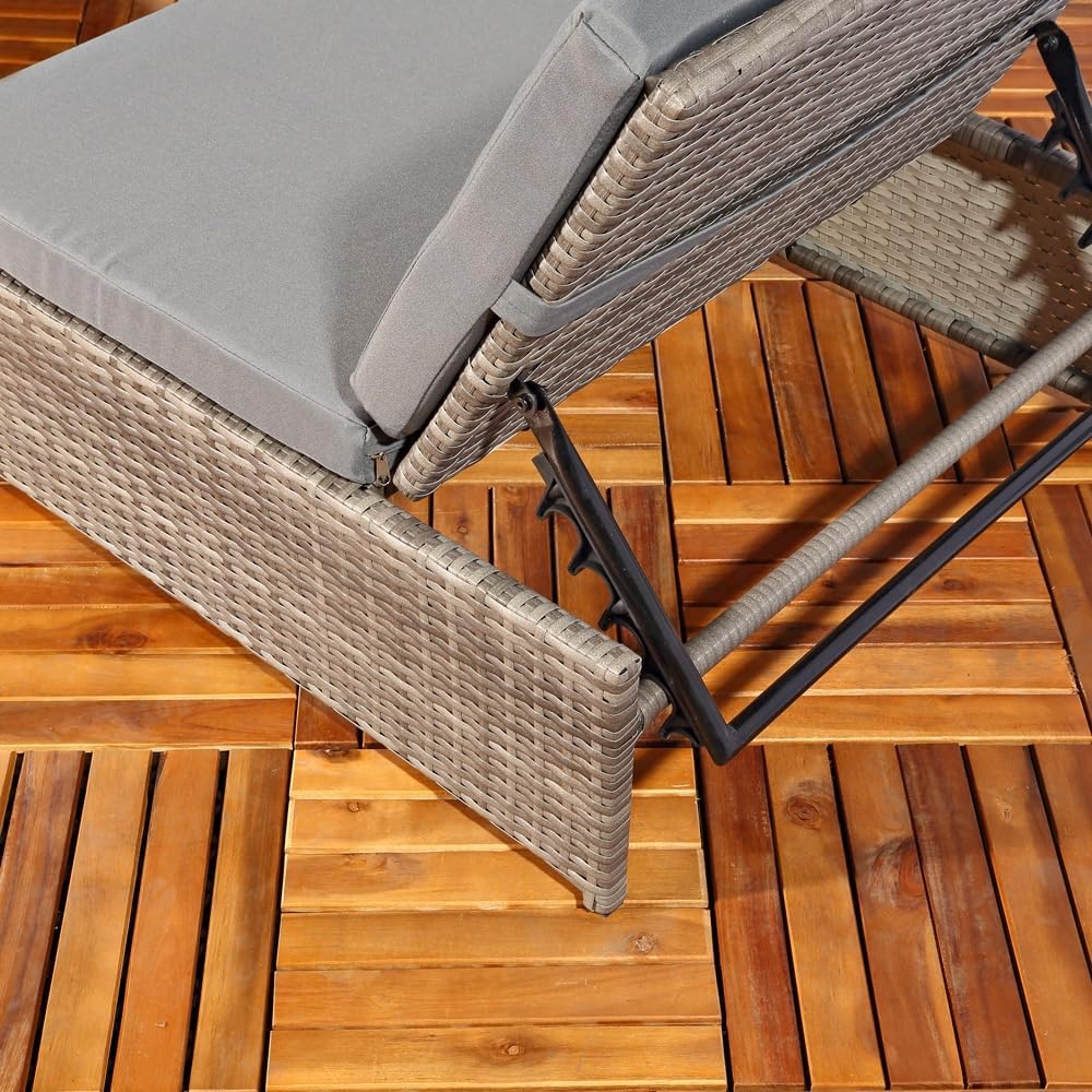 Mucola Gartenmöbel-Set 3-teilig – Polyrattan Lounge mit 2 Sesseln & Tisch, wetterfest & robust, Sonnenliege kombinierbar, grau, Outdoor Möbel für Terrasse, Balkon & Garten