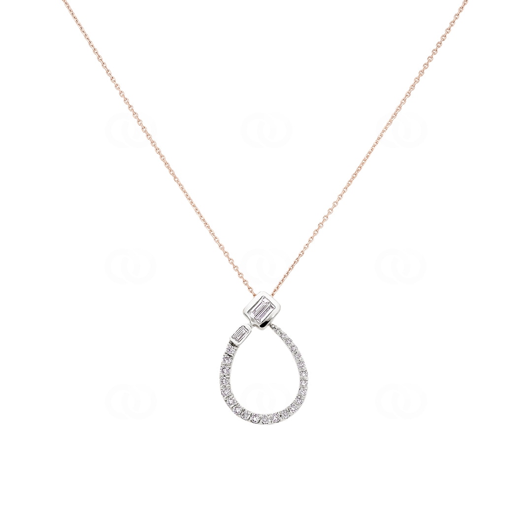 Collier mit Anhänger 750/18 K Roségold mit Diamanten 0.23 ct H/si