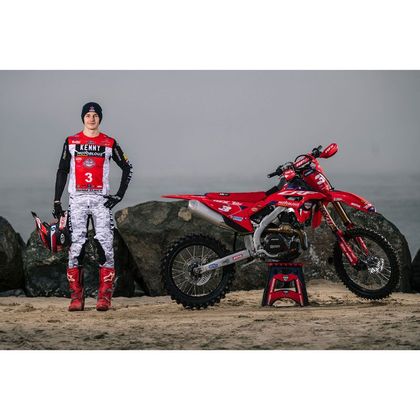 Pantalon cross Kenny REPLICA HONDA MOTOBLOUZ SR PERFORMANCE STONE RED 2024 - Blanc / Noir