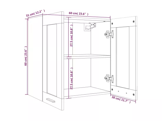 Armoire vitrée suspendue 