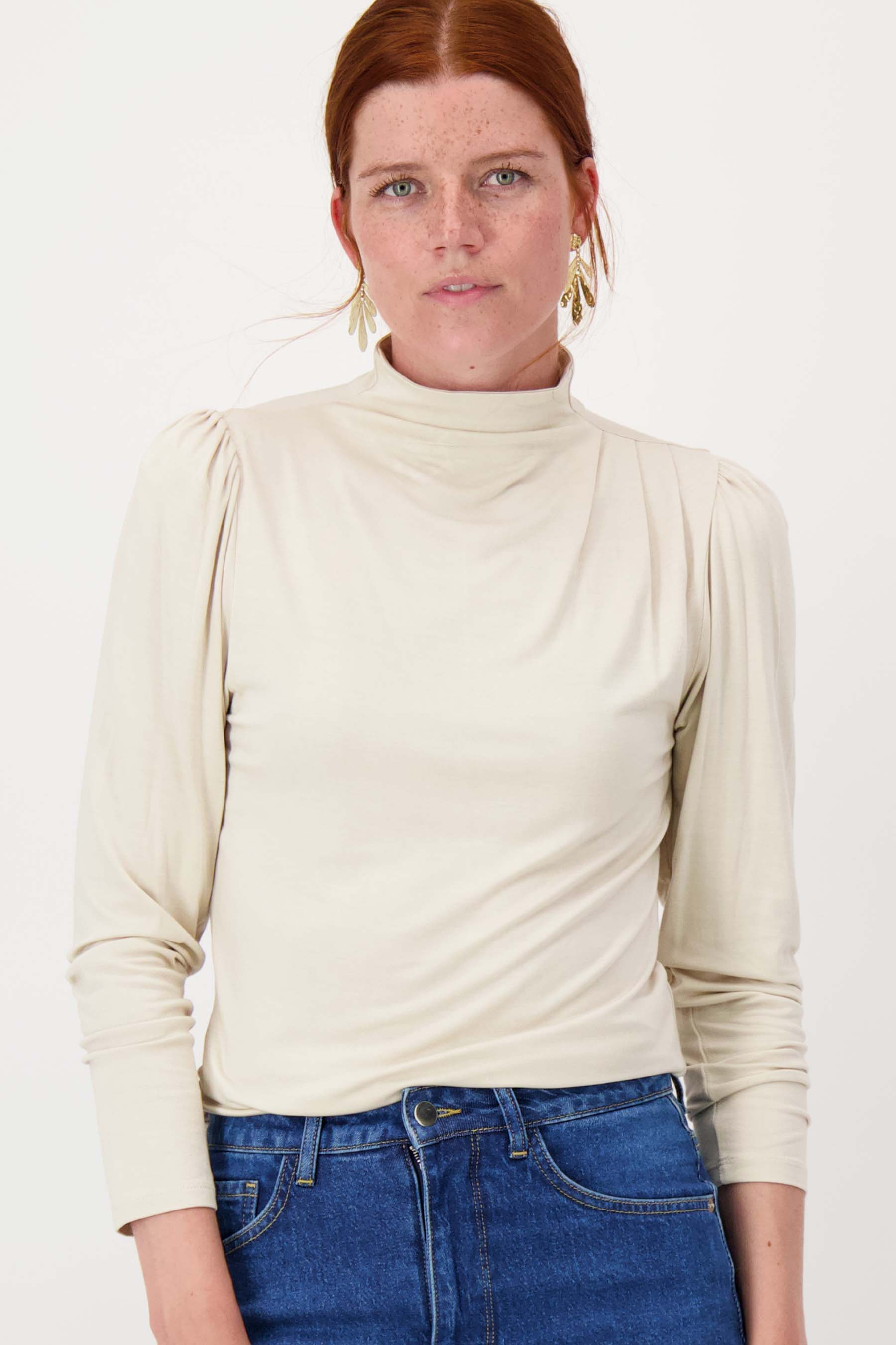 top met plooi detail