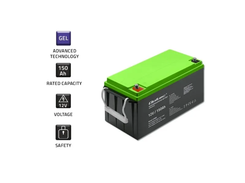 Qoltec - UPS-batteri - 12 V, 41,8 kg - gele - 150 Ah