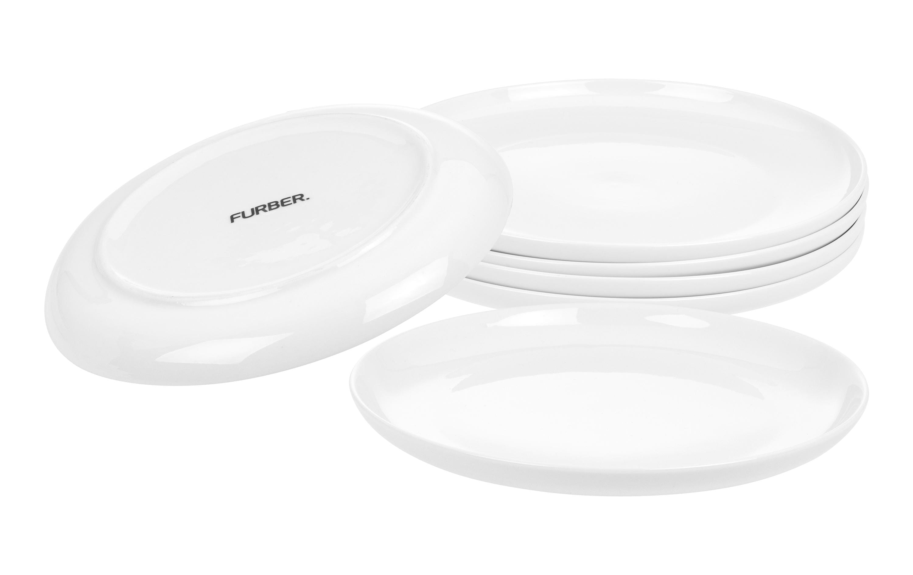 Frühstücks- & Dessertteller Ø 21 cm, 6 Stück, WeissRundes Tellerset