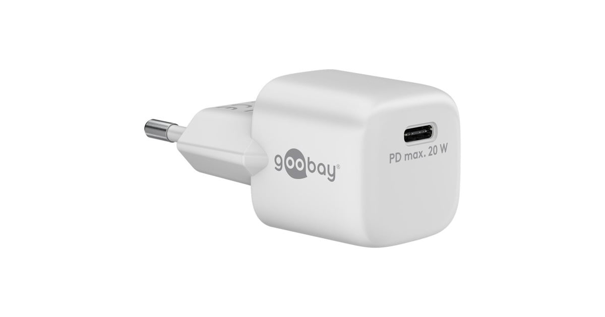 goobayUSB-C PD GaN snellader Nano (20 W)   (Wit, 1x USB-C, Power Delivery 3.0)