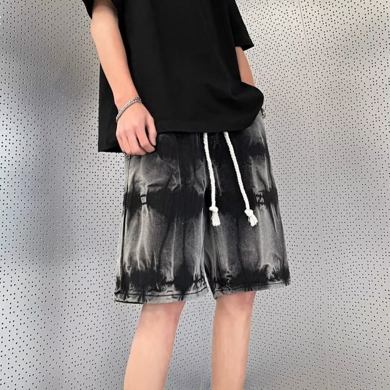 Breeson - Denim shorts met halfhoge taille en patroon