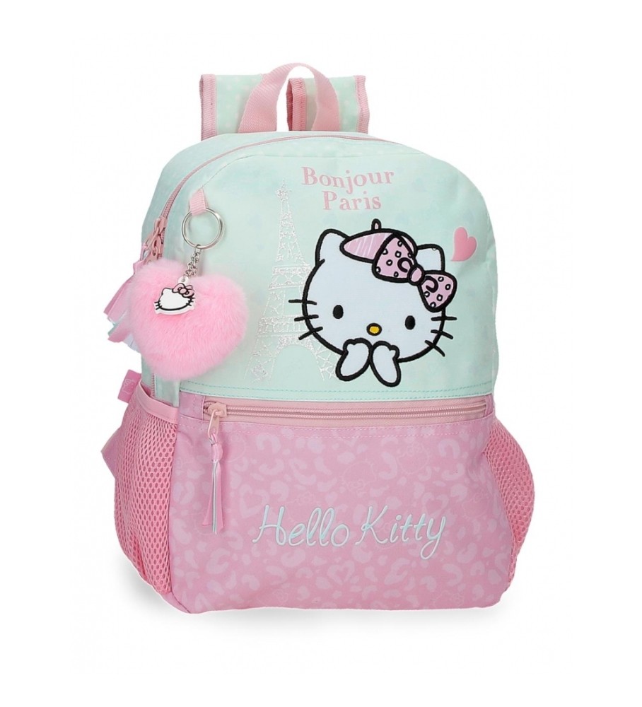 Mochila Joumma Hello Kitty Paris turquesa - 25x32x12cm -
