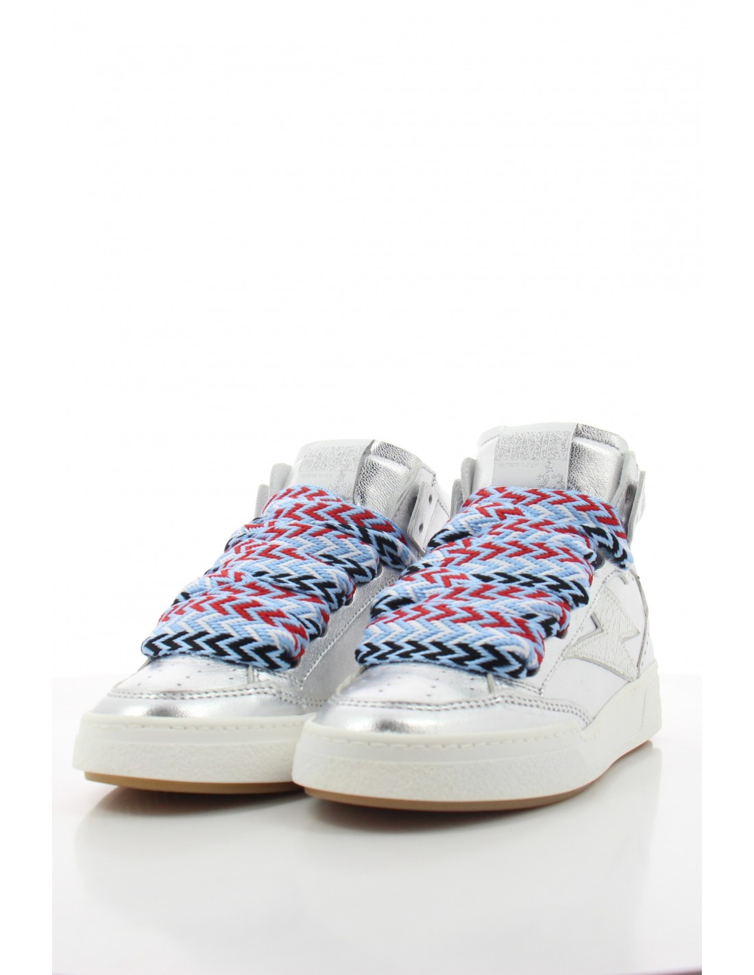 semerdjian Baskets De Ville Montantes Femme Braga Argenté Cuir