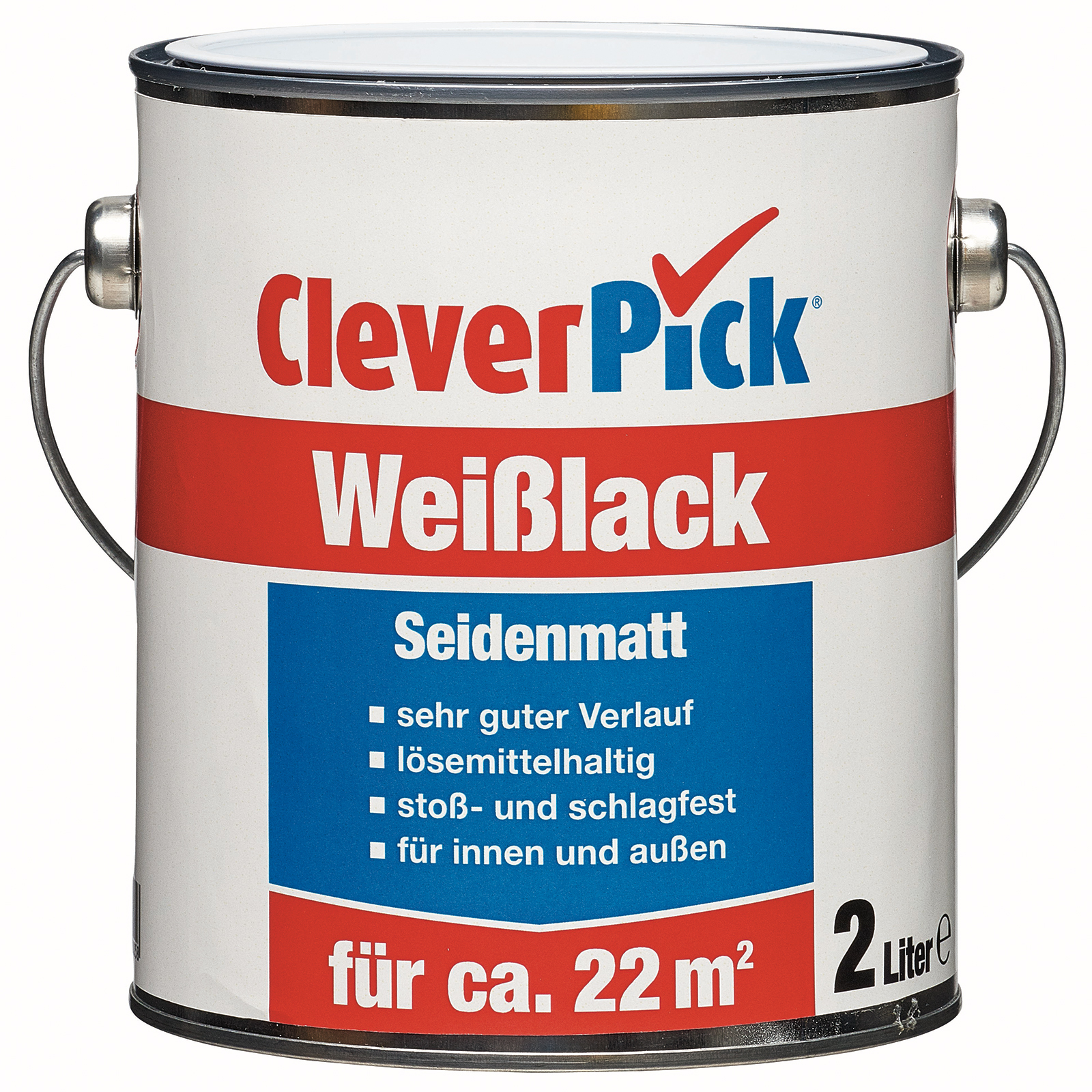 clever pick Weißlack - seidenmatt - 2 Liter