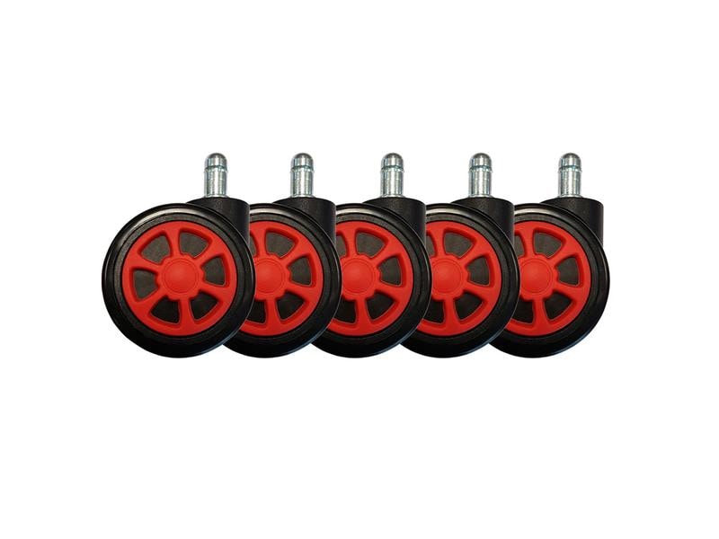 LC-Power Ersatzrollen Gaming Stuhlrollen 5er Set Rot LC-POWER Gaming Stuhlrollen 5er Set.