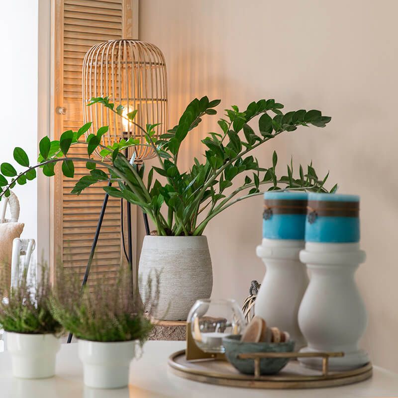 Smart landelijke vloerlamp rotan incl. WiFi A60 - Manila