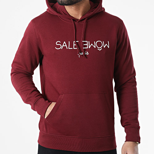Sweat Capuche Punition Bordeaux Blanc