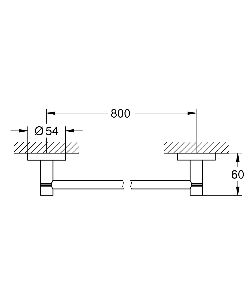 Grohe Essentials handdoekhouder 80cm supersteel