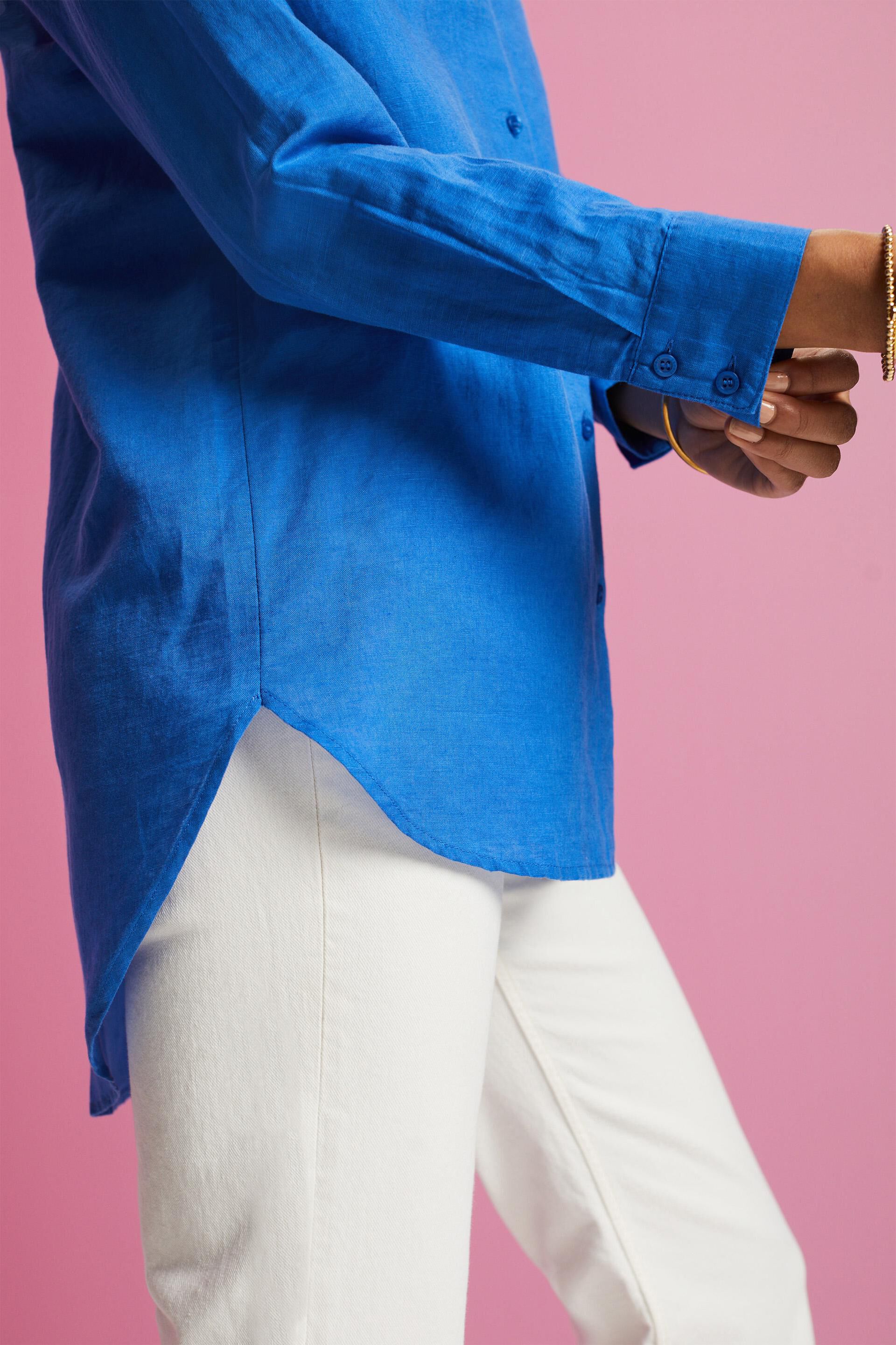 Chemise en lin et coton mélangés