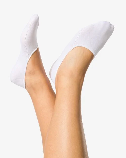 2 paires de socquettes pour sneakers femme avec bambou blanc