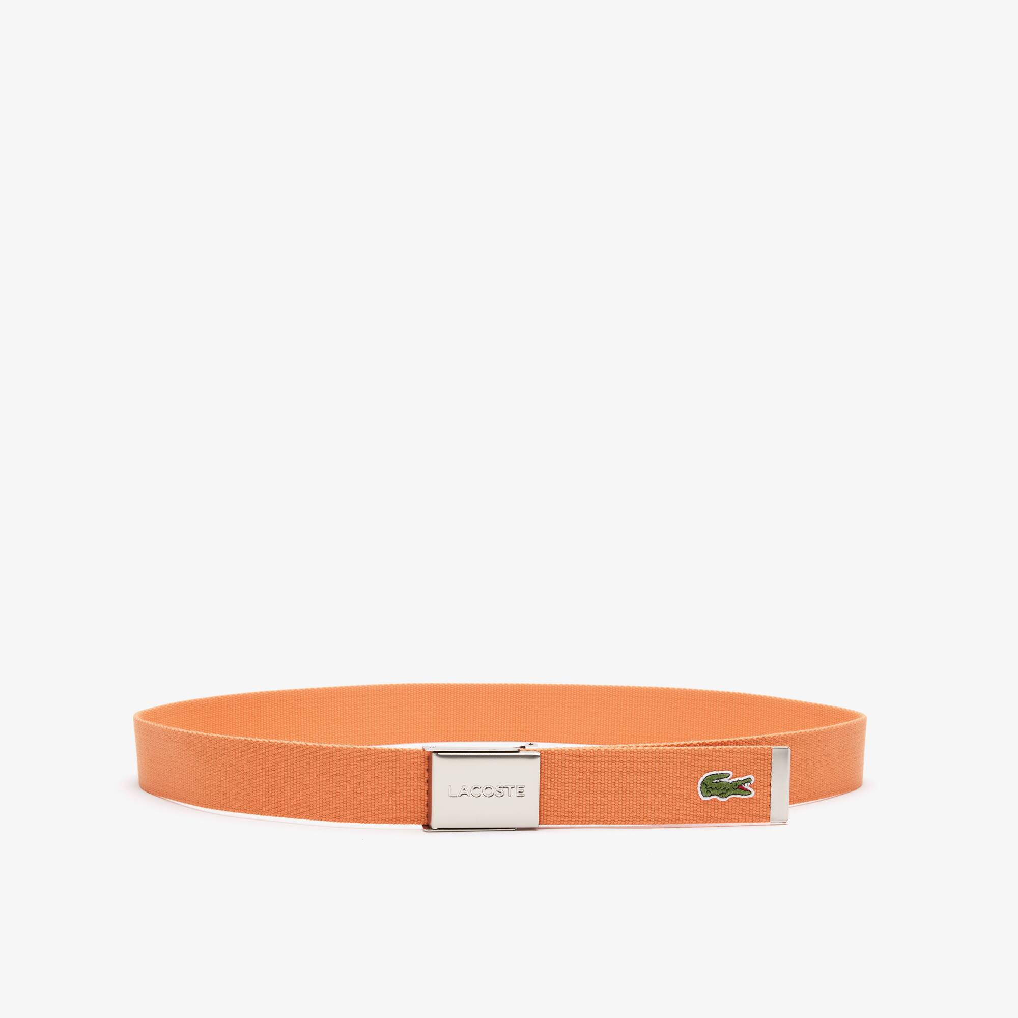 Herren MADE IN FRANCE Gürtel aus Gewebe mit gravierter Schnalle Gürtel - Orange - Lacoste - Herren