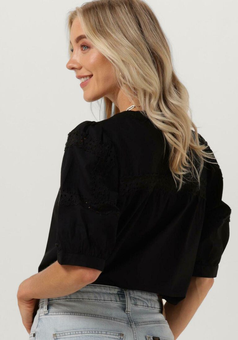 MSCH COPENHAGEN zwarte msch copenhagen blouse mschmaribel cenilla 2/4 shirt