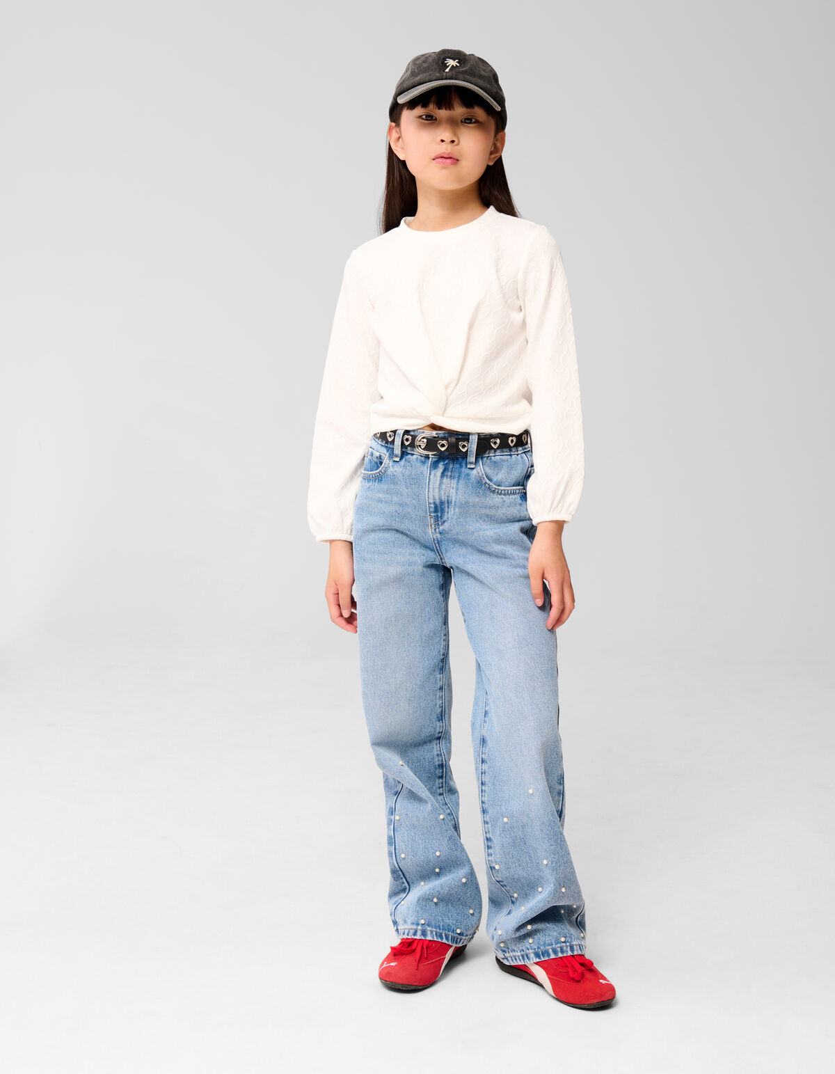 Parel Wide Leg Fit Jeans Blauw